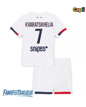 Paris Saint-Germain Khvicha Kvaratskhelia #7 Echipament de Fotbal Replică 2025-26 Copii Deplasare (+ Șorturi)